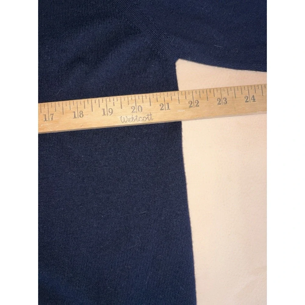 Banana Republic Men Fine Italian Merino Wool Raglan V Neck Sweater Navy Blue XL
